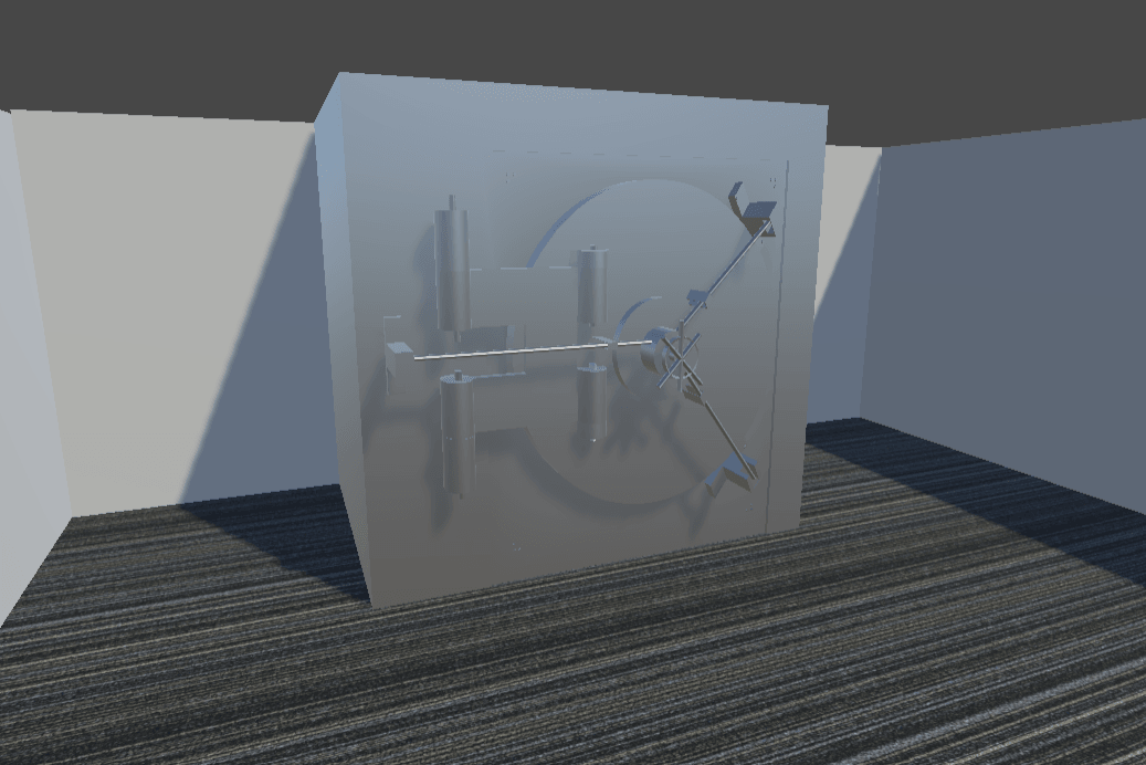 The vault door in the built basement, the object the Vaultsnatcher's role is built around.